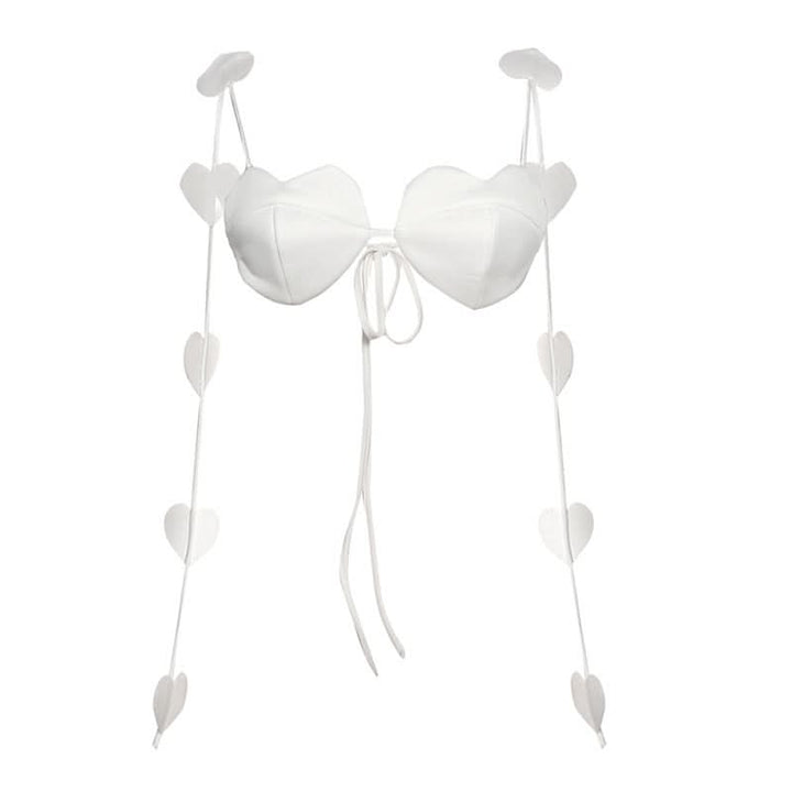 Sweetheart pattern self tie cami top  | Festival Outfits Women-final-sale
