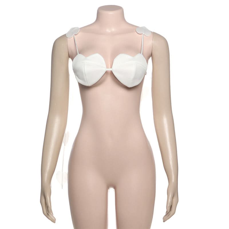 Sweetheart pattern self tie cami top  | Festival Outfits Women-final-sale