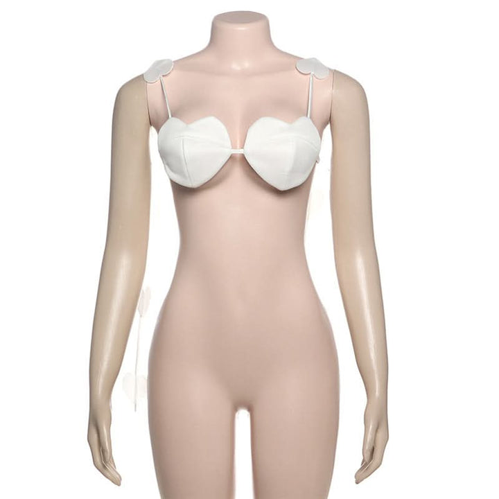 Sweetheart pattern self tie cami top  | Festival Outfits Women-final-sale
