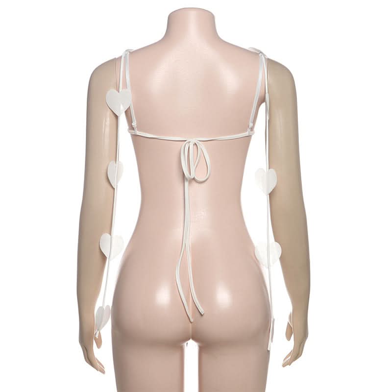 Sweetheart pattern self tie cami top  | Festival Outfits Women-final-sale
