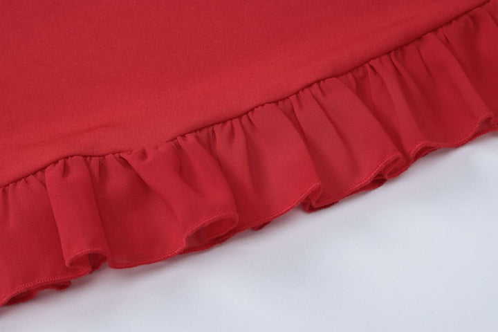 Ruffle solid self tie cami mini dress  | Festival Outfits Women