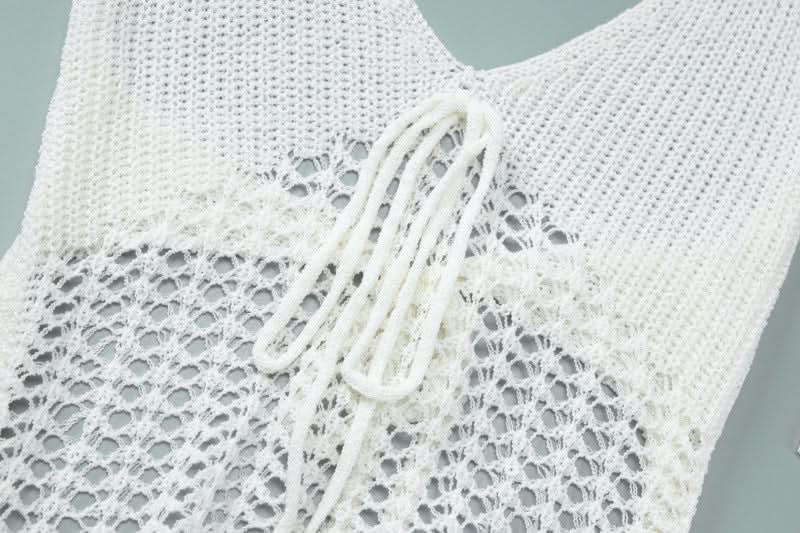 Halter hollow out self tie backless cut out mini dress  | Festival Outfits Women