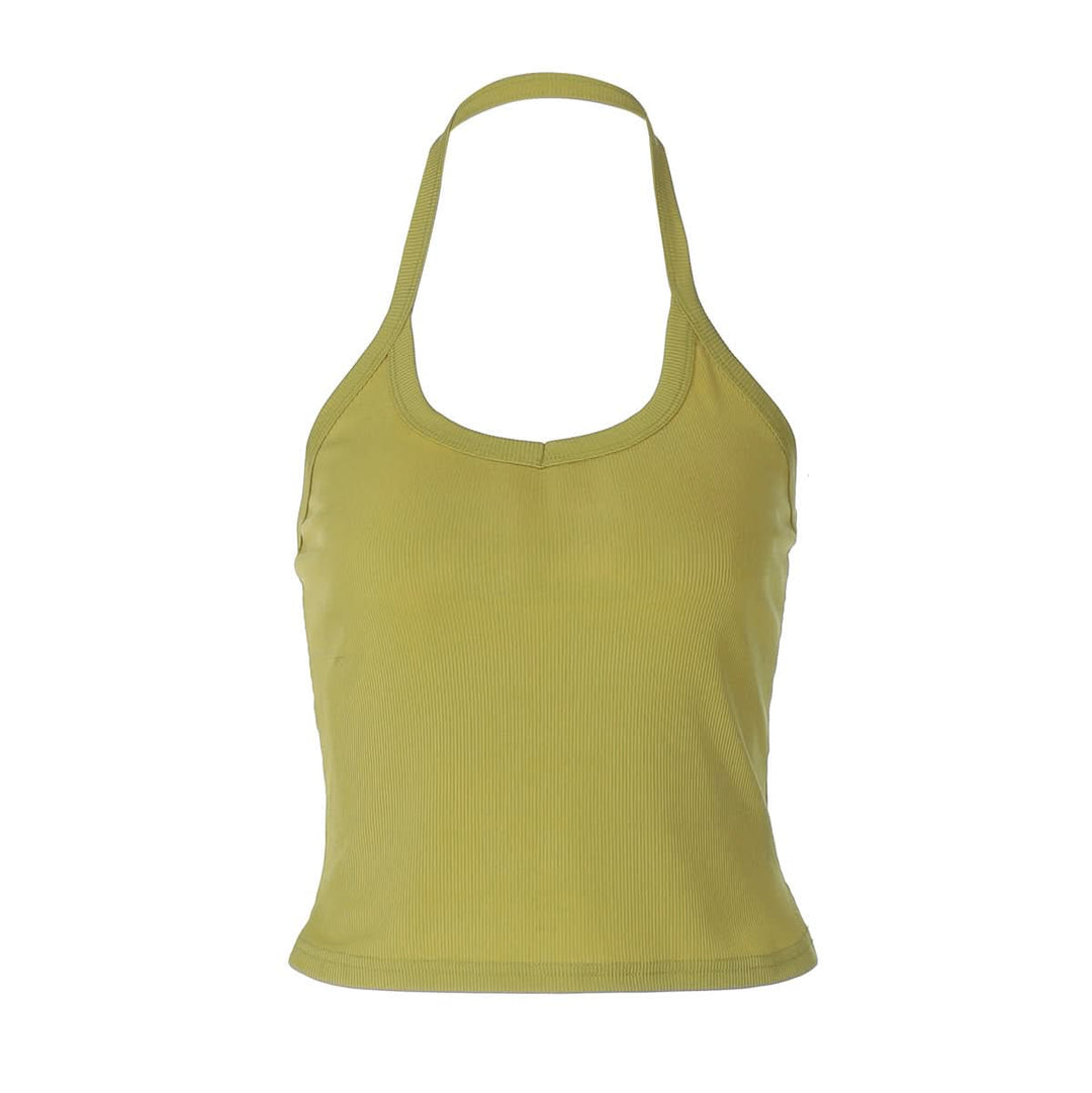 Halter backless u neck solid top  | Festival Outfits Women