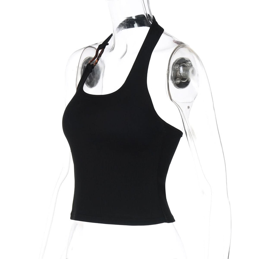 U neck metal applique backless top  | Festival Outfits Women