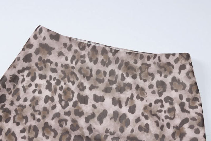 Leopard print mesh maxi skirt  | Festival Outfits Women