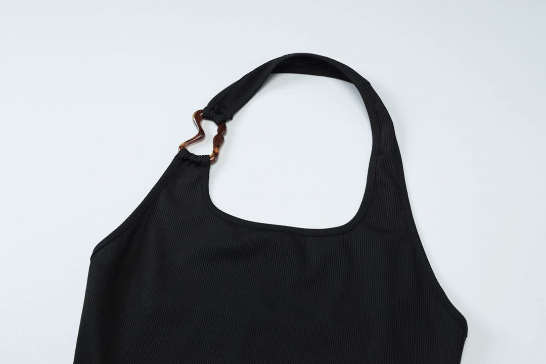 U neck metal applique backless top  | Festival Outfits Women