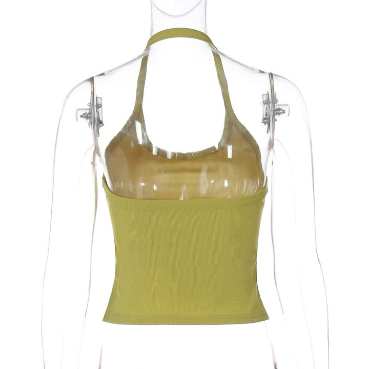 Halter backless u neck solid top  | Festival Outfits Women