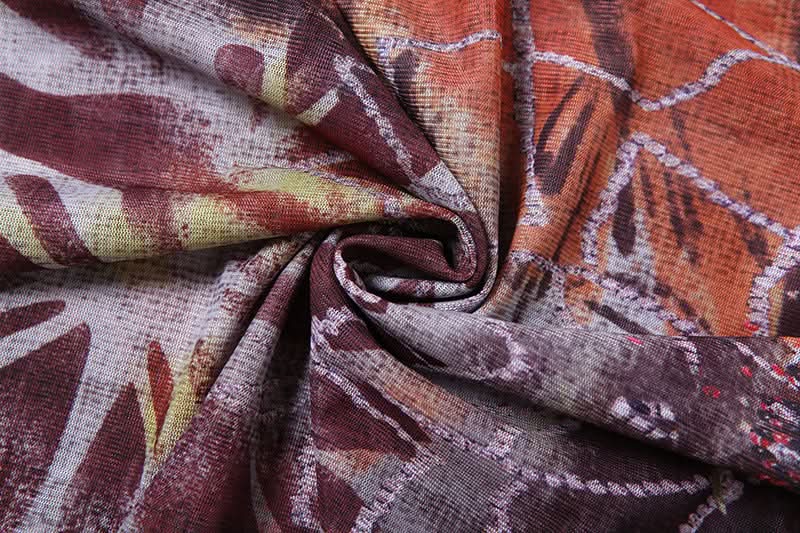 Beaded halter cowl neck print slit maxi dress  | Festival Outfits Women