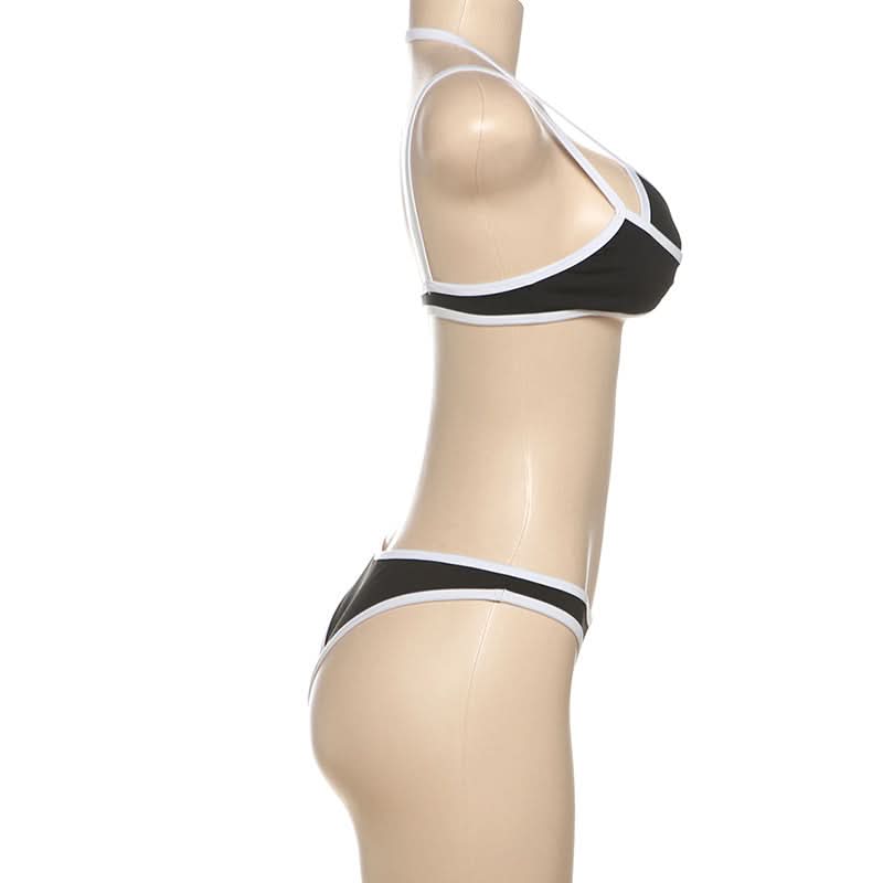 Halter v neck backless cami bikini swimwear