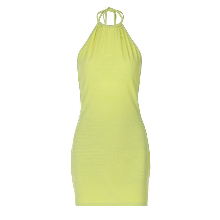Halter self tie ruched backless mini dress  | Festival Outfits Women
