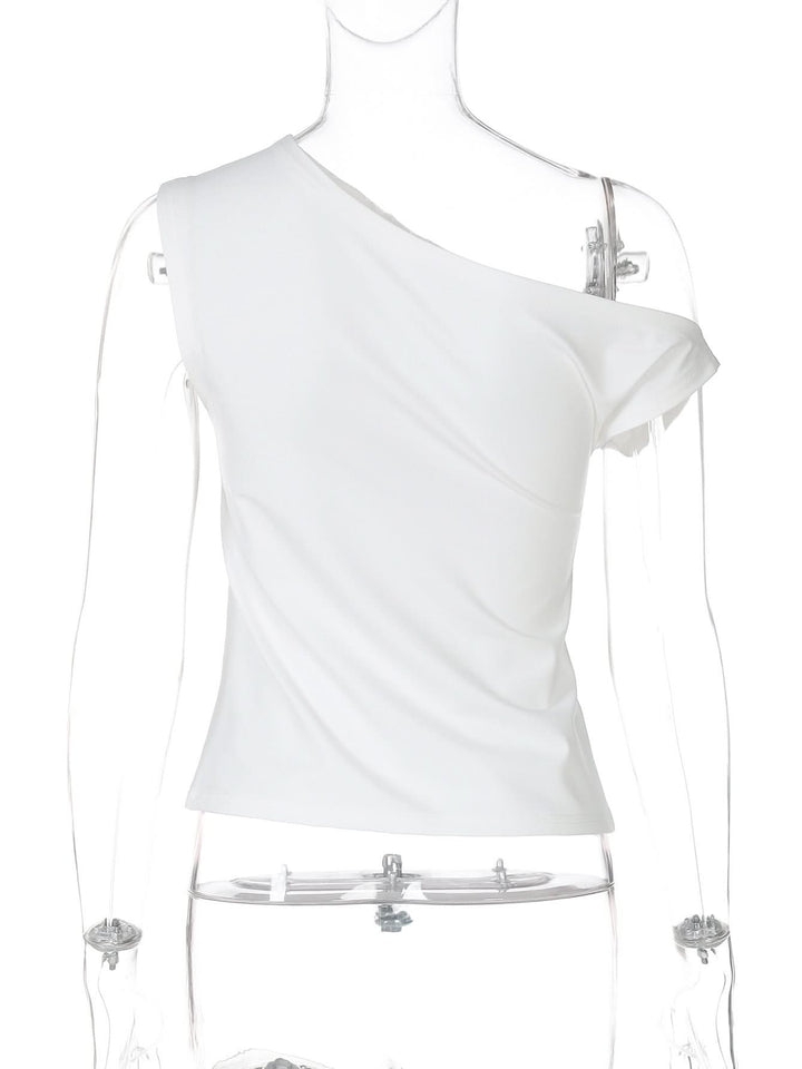 One shoulder irregular heart applique top  | Festival Outfits Women