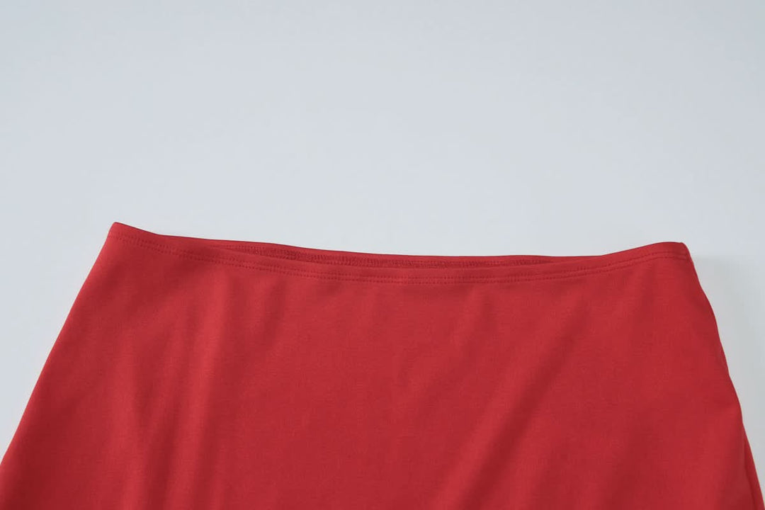 Ruched backless solid cami midi skirt set  | Festival Outfits Women