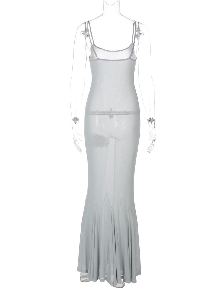 U neck backless solid cami midi dress  | Festival Outfits Women