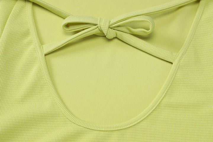 Halter self tie ruched backless mini dress  | Festival Outfits Women