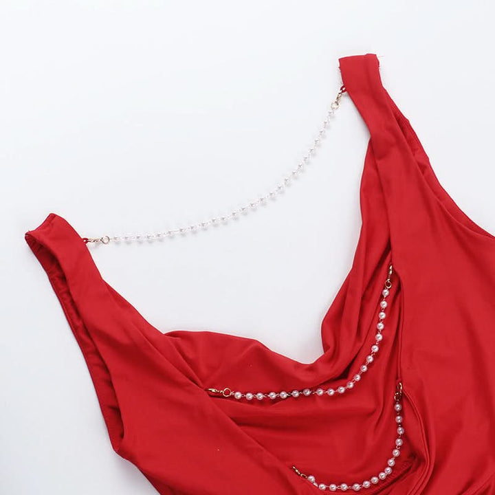 Cowl neck beaded backless solid top  | Festival Outfits Women