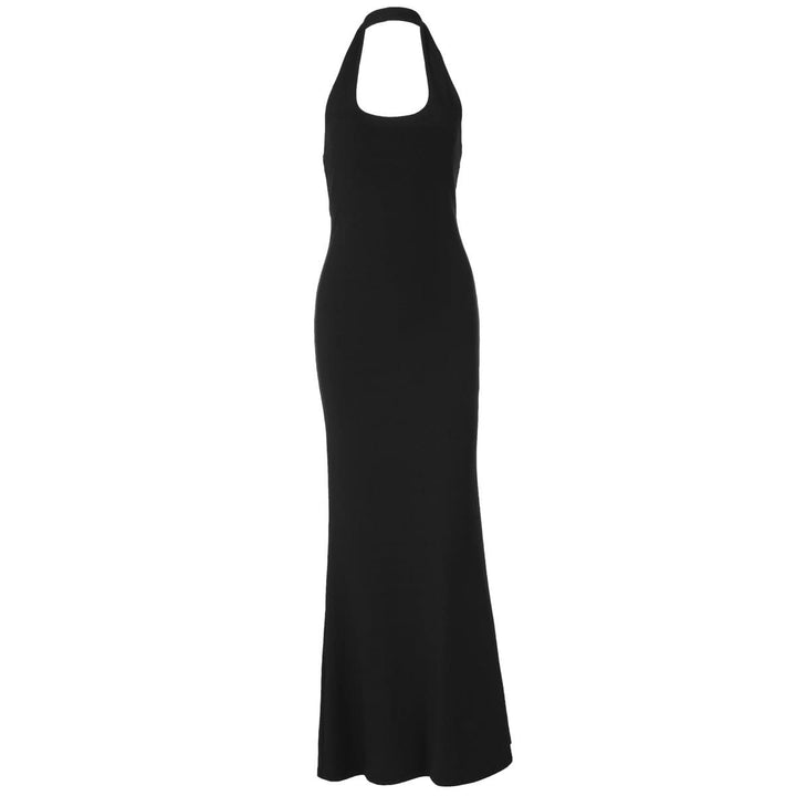 Halter u neck backless solid maxi dress  | Festival Outfits Women