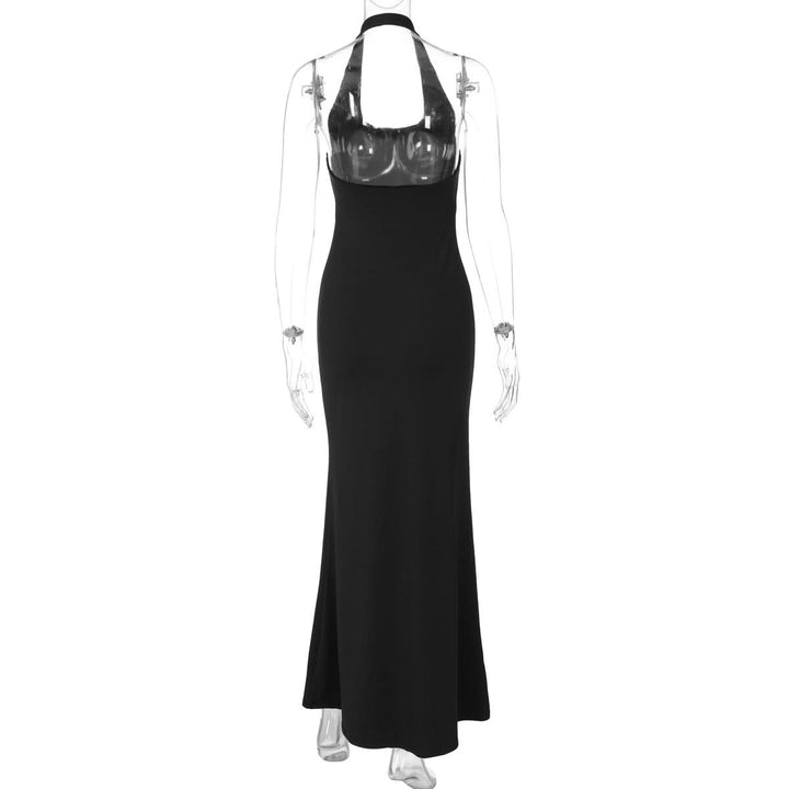 Halter u neck backless solid maxi dress  | Festival Outfits Women