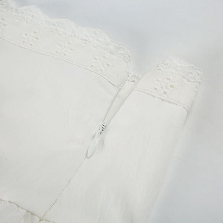 Zip-up lace hem ruched A line self tie mini skirt  | Festival Outfits Women