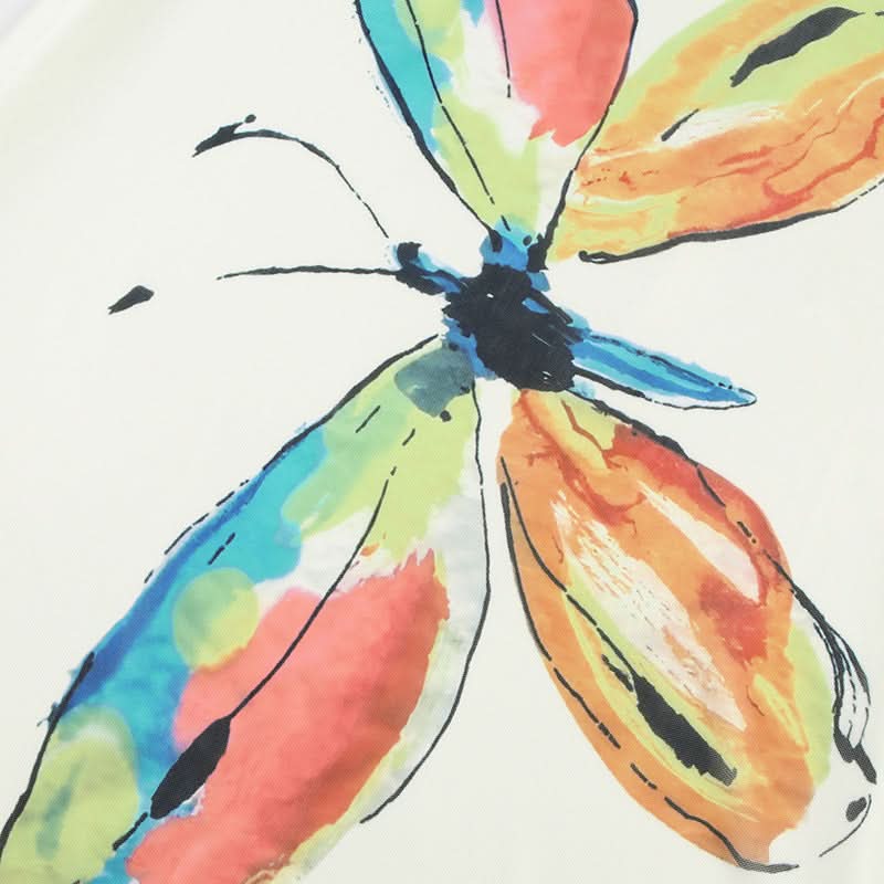 Mesh butterfly print contrast maxi skirt  | Festival Outfits Women