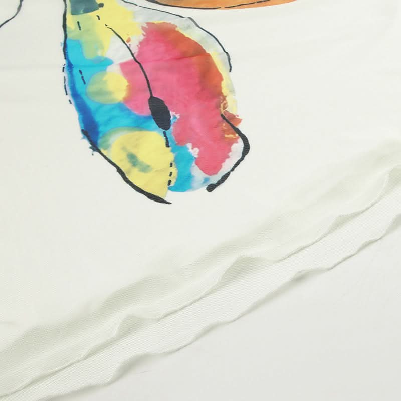 Mesh butterfly print contrast maxi skirt  | Festival Outfits Women