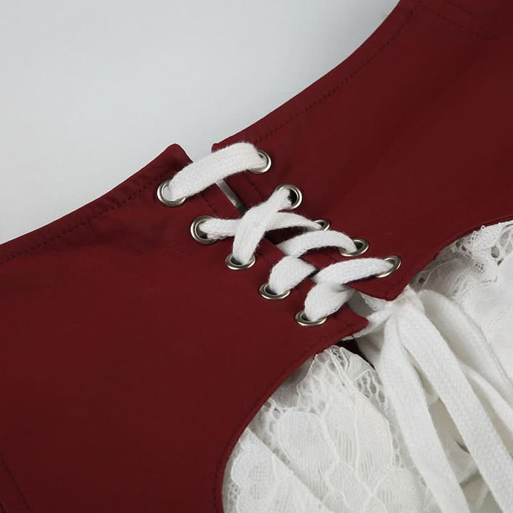 Lace self tie irregular A line mini skirt  | Festival Outfits Women