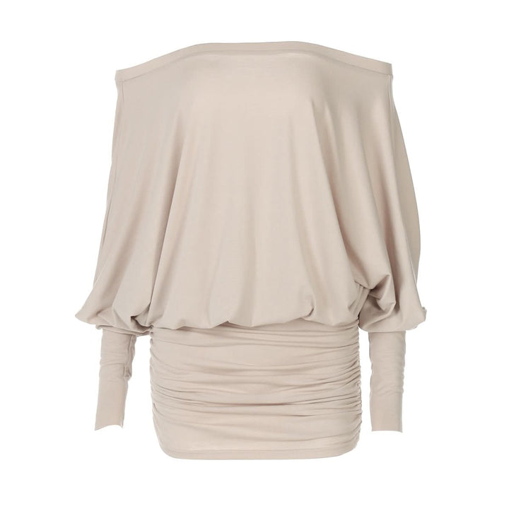 Long sleeve off shoulder ruched mini dress  | Festival Outfits Women