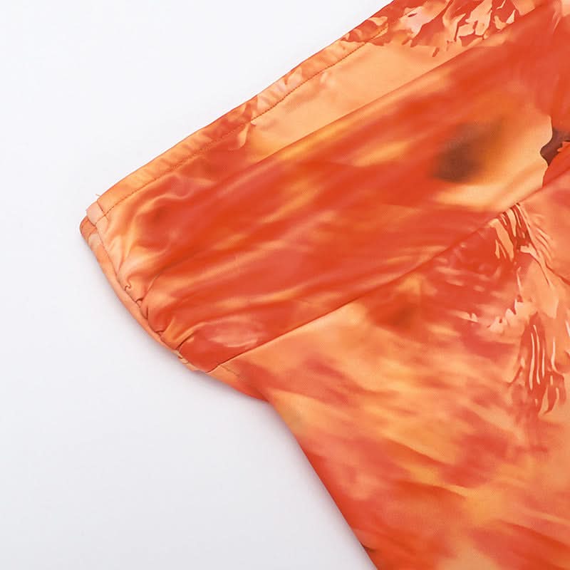 Print backless tube maxi dress  | Festival Outfits Women