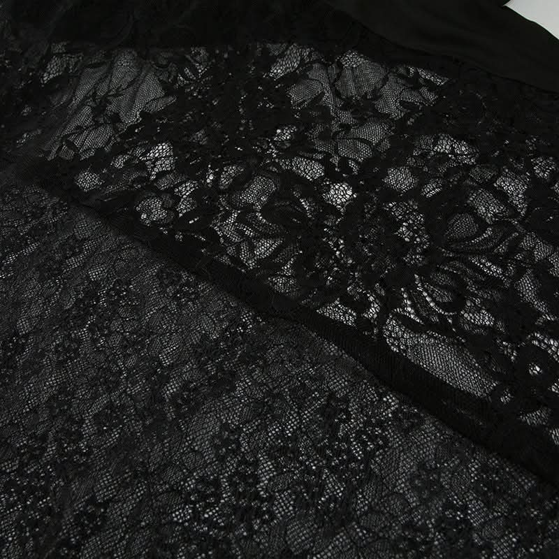 Lace patchwork irregular solid mini skirt  | Festival Outfits Women