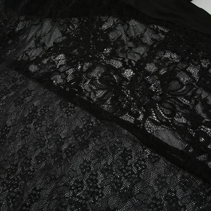 Lace patchwork irregular solid mini skirt  | Festival Outfits Women