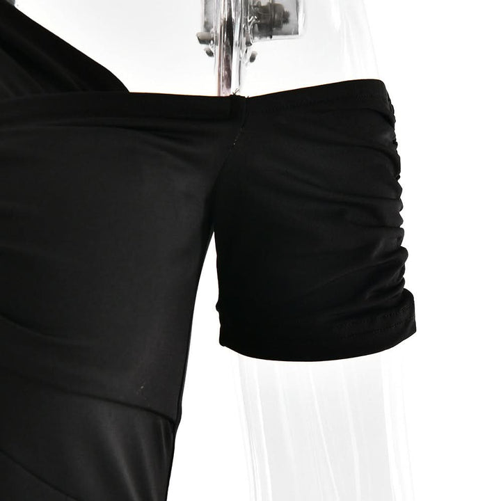 Halter hollow out self tie solid cut out midi dress  | Festival Outfits Women