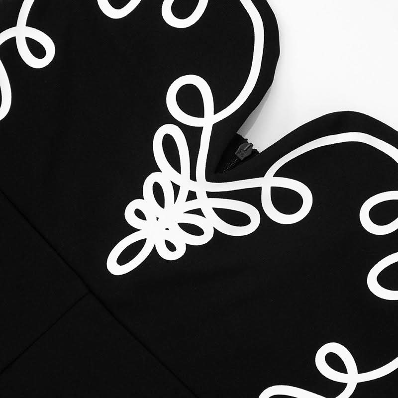 V neck print zip-up backless cami jumpsuit  | Festival Outfits Women