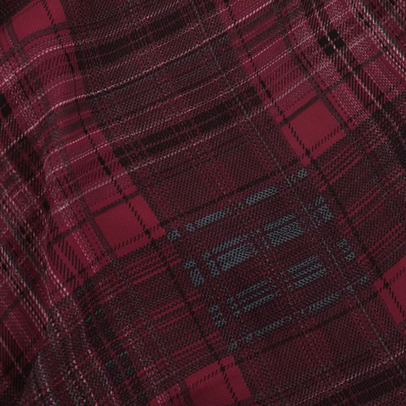 Plaid irregular halter ruffle buckle cowl neck top  | Festival Outfits Women-final-sale