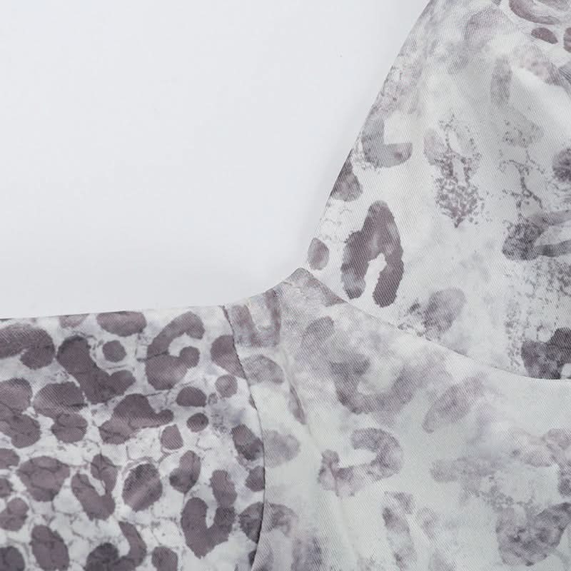 Leopard print v neck backless tank mini dress  | Festival Outfits Women  | Leopard Print Mini Dress