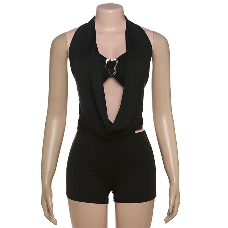 Halter self tie 3 piece short pant set  | Festival Outfits Women