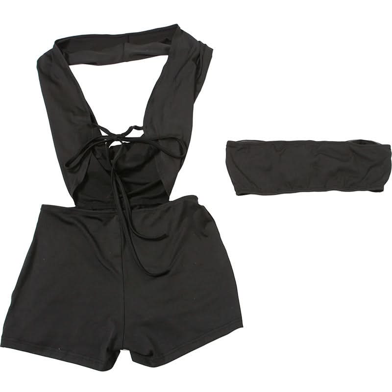 Halter self tie 3 piece short pant set  | Festival Outfits Women