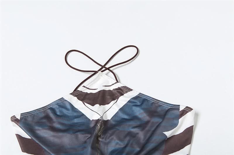 Backless abstract print maxi dress  | Festival Outfits Women