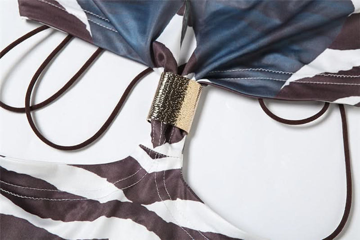 Backless abstract print maxi dress  | Festival Outfits Women