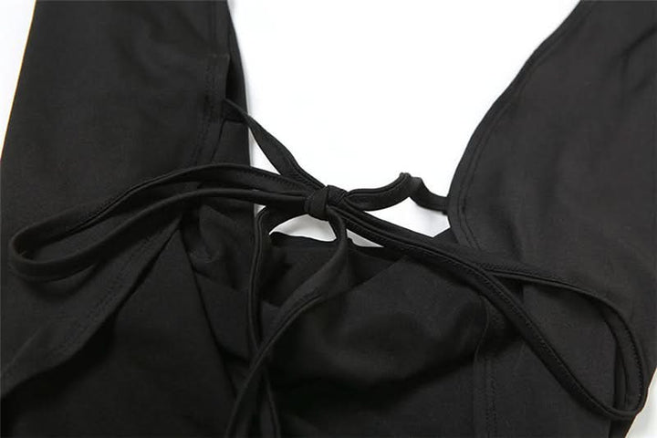 Halter self tie 3 piece short pant set  | Festival Outfits Women