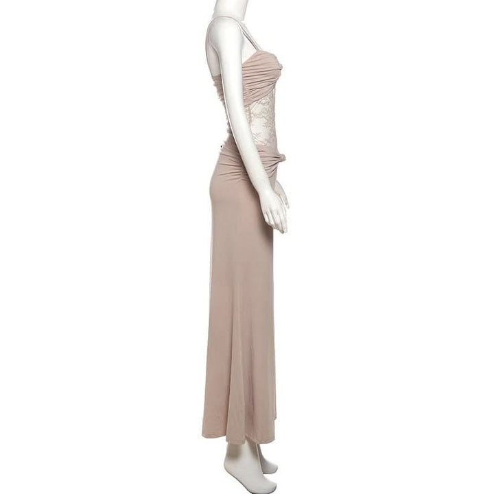 Ruched lace patchwork cami maxi dress  | Festival Outfits Women