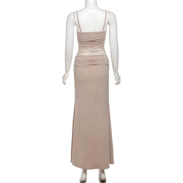 Ruched lace patchwork cami maxi dress  | Festival Outfits Women