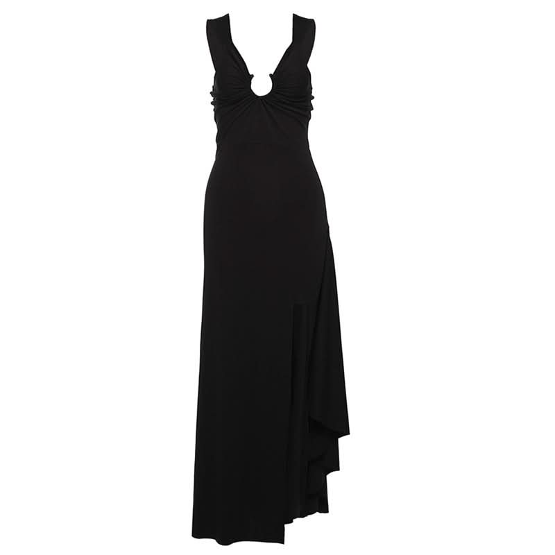 High slit o ring cami maxi dress  | Festival Outfits Women-final-sale
