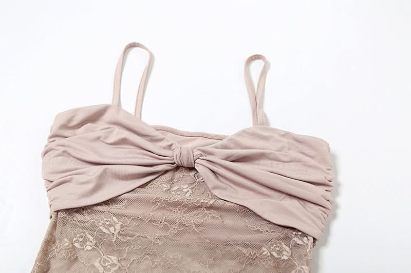 Ruched lace patchwork cami maxi dress  | Festival Outfits Women