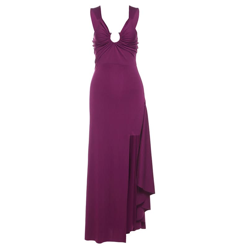 High slit o ring cami maxi dress  | Festival Outfits Women-final-sale