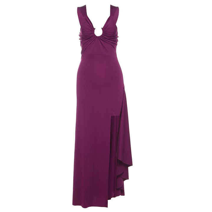 High slit o ring cami maxi dress  | Festival Outfits Women-final-sale