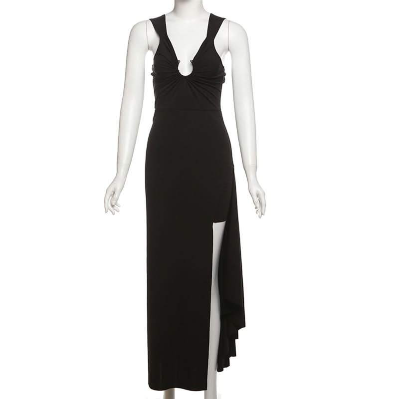 High slit o ring cami maxi dress  | Festival Outfits Women-final-sale