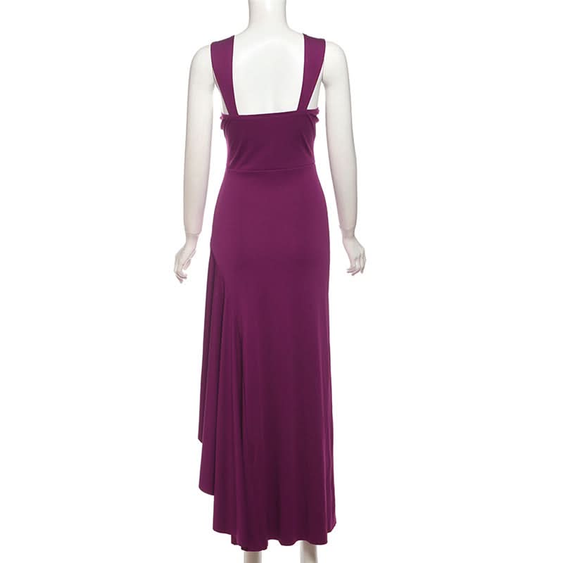 High slit o ring cami maxi dress  | Festival Outfits Women-final-sale