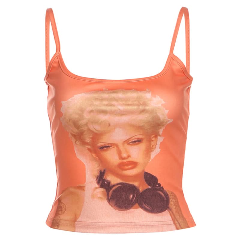 U neck abstract cami top  | Festival Outfits Women