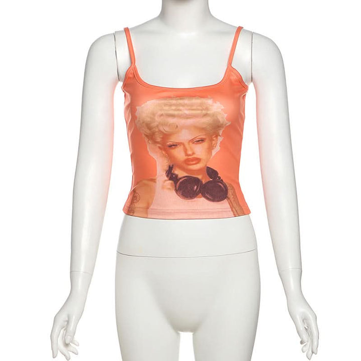U neck abstract cami top  | Festival Outfits Women