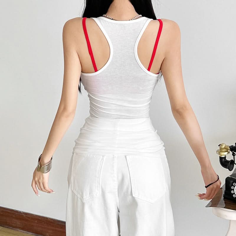Beaded cross pattern 2 piece tank top  | Festival Outfits Women-final-sale