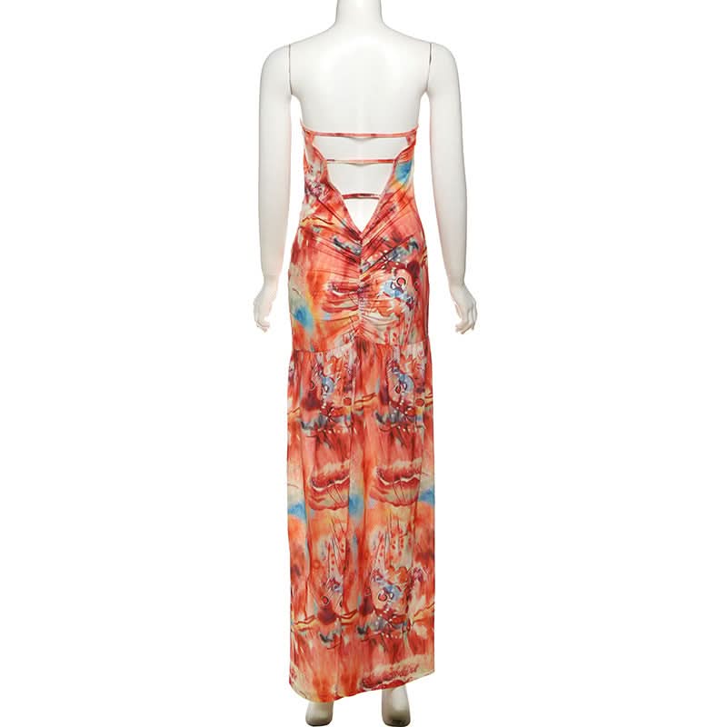 Hollow out high slit o ring cut out maxi dress  | Festival Outfits Women